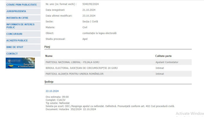 PNL Gorj, un nou eșec