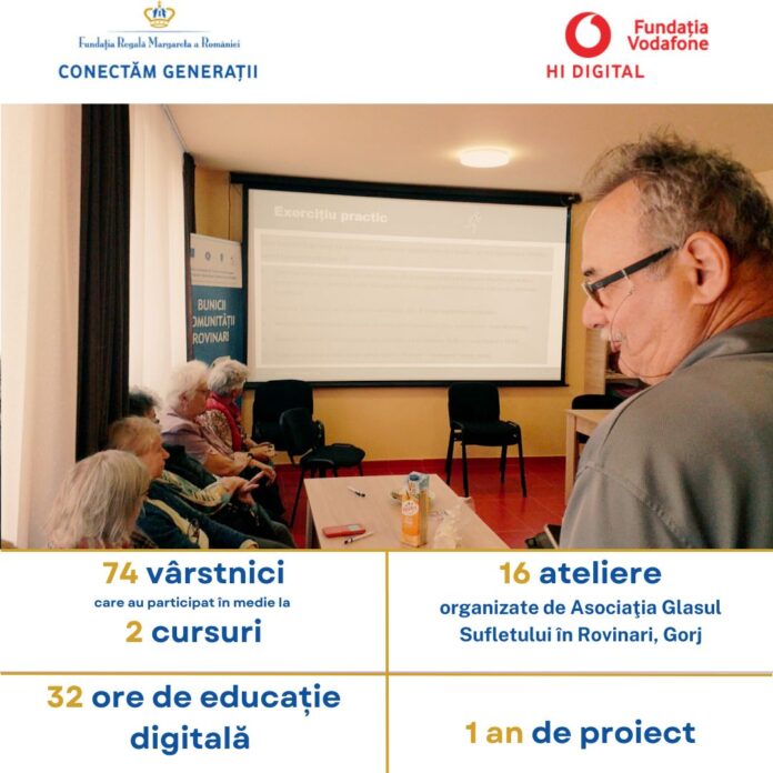 74 de vârstnici din Rovinari au dobândit abilități digitale prin proiectul pilot ”Conectăm Generații în lumea digitală”